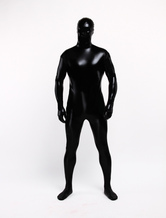 Déguisements Halloween Costume Zentai Noir brillant métallisé unisexe 2024 Bodysuit pleine 