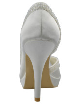 satin beige heels