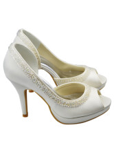 satin beige heels