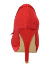 red satin shoes with bow