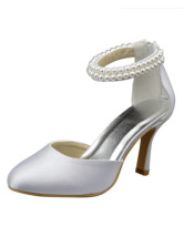 white platform pumps with ankle strap