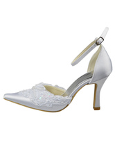 white satin wedding pumps