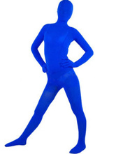 Fantástico azul seda Velours Zentai terno Halloween