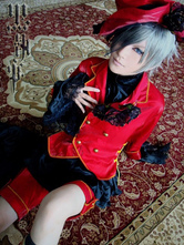 Black Butler Kuroshitsuji Ciel Phantomhive Halloween Cosplay Costume Red Uniform 