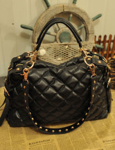 new look black quilted bag