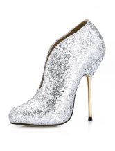 silver sequin booties