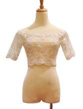 Exquisites Braut Top aus Spitze mit kurzen Ärmeln