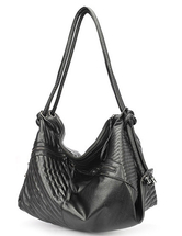 Trendy Black Quilted PU Leather Women's Shoulder Bag - Milanoo.com