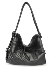 new look black quilted bag