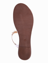 flat leather sandals with pearls