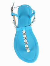 flat leather sandals with pearls
