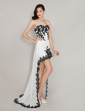 Sweetheart Neck Fantastic Applique Irregular Lace Prom Dress Milanoo