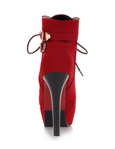 round toe stiletto high heel lace up ankle boots