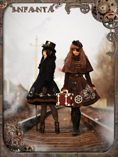 Sweet Lolita Dress Reverse Timer Steampunk JSK Lolita Printed Jumper Dress 