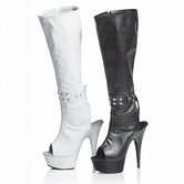 mid heel white boots