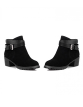 round toe chunky heel booties