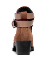 round toe chunky heel booties