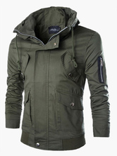 Stylish Pockets Cotton Jacket For Men - Milanoo.com