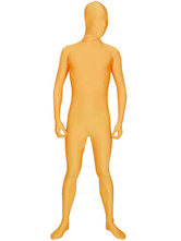 Toussaint Cosplay Costume d’homme de zentaï unicolore orange lycra Déguisements Halloween