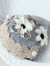 Gray Evening Hats Flower Bow Decoration Wedding Vintage Hats
