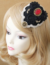 Black Fascinator Hats Lace Decor Evening Hat
