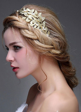 Bridal Pearl Headpiece Gold Wedding Headband ( 40 Cm X 7 Cm)