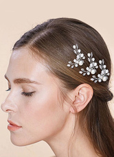 Bridal Wedding Tiara Rhinestone Pearl Headpiece( 10 Cm X 7 Cm)