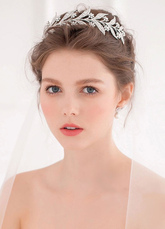 Silver Flower Crown Headpieces Bridal Wedding Rhinestone Tiara( 15 Cm X 8 Cm X 4 Cm )