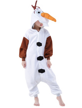Kigurumi Pajamas Frozen Olaf Onesie Childrens White Flannel Winter Sleepwear Mascot Animal Costume Halloween