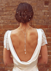 Wedding Necklace Backdrop Pearls Crystal Bridal Jewelry