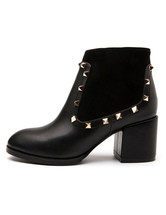 spiked chunky heel booties