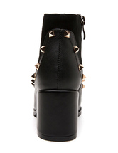 spiked chunky heel booties