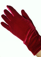 Red Wedding Gloves Flannel Fingertips Wrist Length Evening Gloves For Women