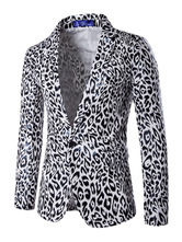 Men's Suit Jacket Leopard Printed 1 Button Fit Blazer Jacket - Milanoo.com