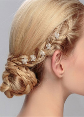 Pearl Wedding Hair Pin Transparent Flower Shape Wedding Jewelry ( 5 Piece Per Set )