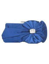 Nuziale frizione borsa sposa blu borsa fiocco strass perline sera