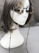 Lolita Vintage lunettes Steampunk engrenage chaînes accessoires de costumes Lolita Bronze Déguisements Halloween