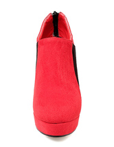 red platform ankle booties