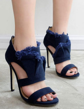 blue heels open toe