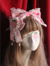 Pink Lolita Gothic Hair Accessories Strawberry Bow Lace Hair Accessories
