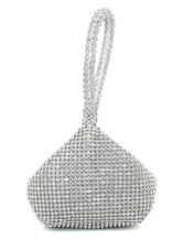Silver Rhinestone Glitter Wedding Bridal Handbag