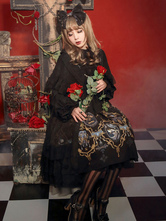 Gothic Lolita Clothing Layered Ruffles Short Sleeves Chiffon Lolita Cardigans Long Vintage Chiffon Lolita Overskirt