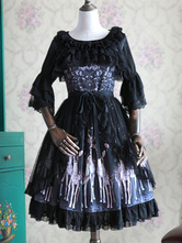 Gothic Lolita Accessories Chiffon Bow Ruffle Lolita Overskirt