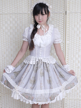 Gothic Lolita Dress Vintage Lace Printed Gothic Lolita Jumper Skirt With Bow