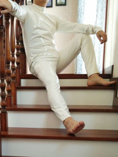 Toussaint Cosplay Costume blanc de zentai de PVC collant sans gants Déguisements Halloween
