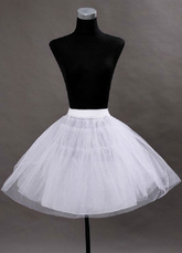 White Wedding Petticoats Short Taffeta A Line Boneless Three Tier Bridal Petticoats