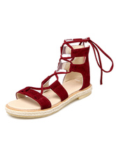 red flat platform sandals