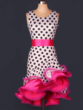 Vestido de Fantasia de dança de fibra poliéster chique & moderno de organza Dançarino de Latim estampado