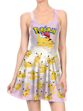 Pokemon Pikachu Cosplay Kostüm Anime Spiel Kawaii Gelb Ein Stücke Kurzes Kleid 