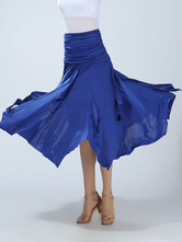 パフォーマンスマキシスカート　社交ダンスドレス　2024　女性用　ロイヤルブルー　ボールルームダンス衣装